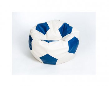 Кресло-мешок Мяч большой Экокожа бело-синее в Лысьве - lysva.mebel-74.com | фото