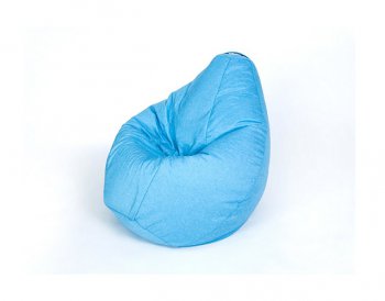 Кресло-мешок Груша велюр голубое среднее в Лысьве - lysva.mebel-74.com | фото