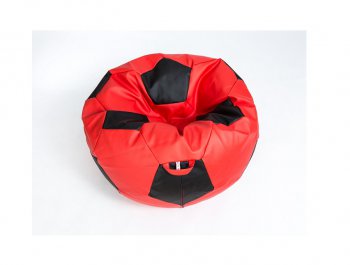 Кресло-мешок Мяч большой Экокожа красно-черное в Лысьве - lysva.mebel-74.com | фото