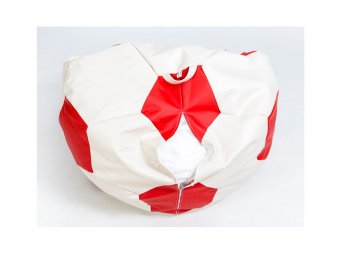 Кресло-мешок Мяч большой Экокожа бело-красное в Лысьве - lysva.mebel-74.com | фото