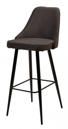 Барный стул NEPAL-BAR ГРАФИТ #14, велюр/ черный каркас (H=78cm) М-City в Лысьве - lysva.mebel-74.com | фото