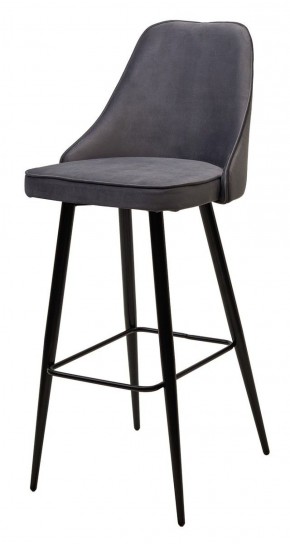 Барный стул NEPAL-BAR СЕРЫЙ #27, велюр/ черный каркас (H=78cm) М-City в Лысьве - lysva.mebel-74.com | фото