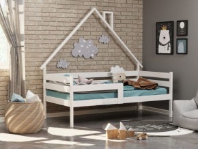 Детская кровать-домик из массива березы Соня-2 (800*1600) Белый/Лак в Лысьве - lysva.mebel-74.com | фото