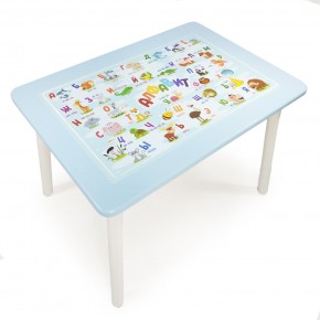 Детский стол с накладкой Алфавит  (Голубой/Белый) в Лысьве - lysva.mebel-74.com | фото
