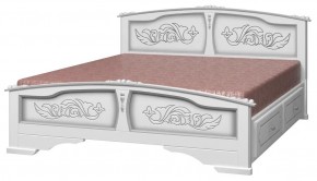 ЕЛЕНА Кровать из массива 1400 (Белый жемчуг) с 2-мя ящиками в Лысьве - lysva.mebel-74.com | фото
