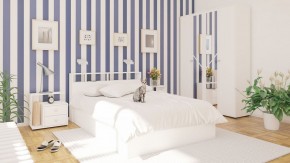 Камелия Кровать 1400, цвет белый, ШхГхВ 143,5х217х78,2 см., сп.м. 1400х2000 мм., без матраса, основание есть в Лысьве - lysva.mebel-74.com | фото