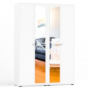 Камелия Шкаф 4-х створчатый, цвет белый, ШхГхВ 160х48х220 см., универсальная сборка, можно использовать как два отдельных шкафа в Лысьве - lysva.mebel-74.com | фото