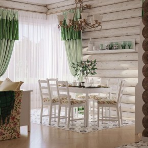 Комлект Вествик обеденный стол и четыре стула, массив сосны, цвет белый в Лысьве - lysva.mebel-74.com | фото