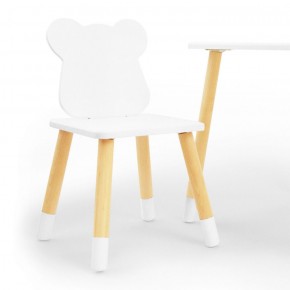 Комплект детской мебели стол и два стула Мишутка (Белый/Белый/Береза) в Лысьве - lysva.mebel-74.com | фото