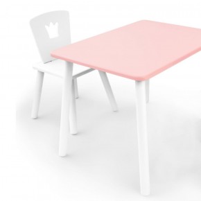 Комплект детской мебели стол и стул Корона (Розовый/Белый/Белый) в Лысьве - lysva.mebel-74.com | фото