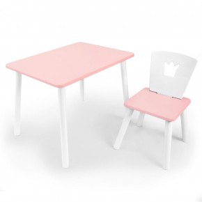 Комплект детской мебели стол и стул Корона (Розовый/Розовый/Белый) в Лысьве - lysva.mebel-74.com | фото