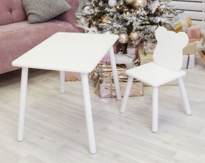 Комплект детской мебели стол и стул Мишутка (Белый/Белый/Белый) в Лысьве - lysva.mebel-74.com | фото