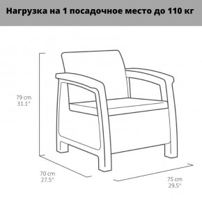 Комплект мебели Корфу Рест (Corfu Rest - without table) коричневый в Лысьве - lysva.mebel-74.com | фото
