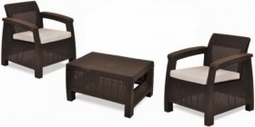 Комплект мебели Корфу Уикенд (Corfu Weekend) коричневый - серо-бежевый * в Лысьве - lysva.mebel-74.com | фото