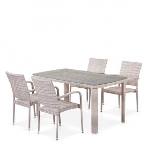 Комплект плетеной мебели T256C/Y376C-W85 Latte (4+1) + подушки на стульях в Лысьве - lysva.mebel-74.com | фото