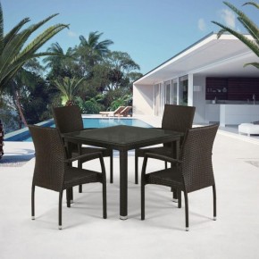 Комплект плетеной мебели T257A/YC379A-W53 Brown (4+1) + подушки на стульях в Лысьве - lysva.mebel-74.com | фото