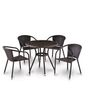 Комплект плетеной мебели T282ANT/Y137C-W53 Brown (4+1) в Лысьве - lysva.mebel-74.com | фото