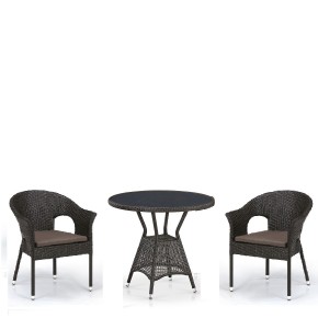 Комплект плетеной мебели T707ANS/Y79-W53 Brown (2+1) в Лысьве - lysva.mebel-74.com | фото