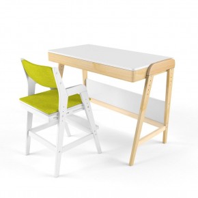 Комплект растущий стол и стул с чехлом 38 попугаев «Вуди» (Белый, Белый, Грин) в Лысьве - lysva.mebel-74.com | фото