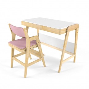 Комплект растущий стол и стул с чехлом 38 попугаев «Вуди» (Белый, Береза, Розовый) в Лысьве - lysva.mebel-74.com | фото