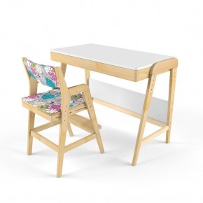 Комплект растущий стол и стул с чехлом 38 попугаев «Вуди» (Белый, Без покрытия, Мечта) в Лысьве - lysva.mebel-74.com | фото