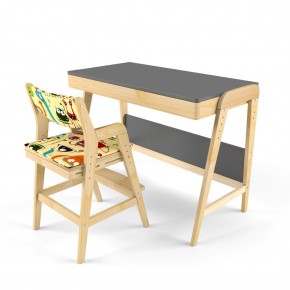 Комплект растущий стол и стул с чехлом 38 попугаев «Вуди» (Серый, Береза, Монстры) в Лысьве - lysva.mebel-74.com | фото