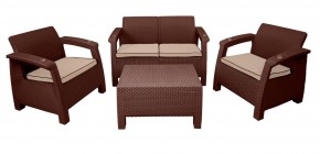 Комплект уличной мебели Yalta Premium Terrace Set (Ялта) шоколадый (+подушки под спину) в Лысьве - lysva.mebel-74.com | фото