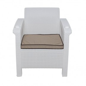 Комплект уличной мебели Yalta Premium Terrace Triple Set (Ялта) белый (+подушки под спину) в Лысьве - lysva.mebel-74.com | фото