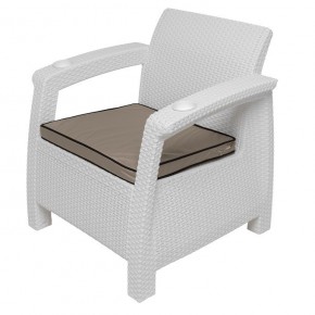 Комплект уличной мебели Yalta Premium Terrace Triple Set (Ялта) белый (+подушки под спину) в Лысьве - lysva.mebel-74.com | фото
