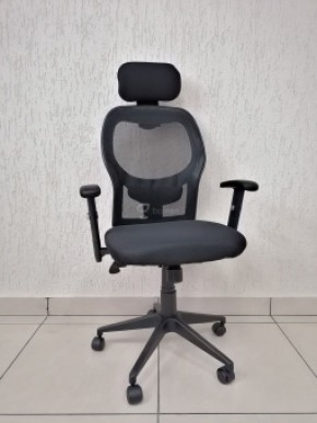 Кресло Barneo K-128 для персонала (черная ткань черная сетка) в Лысьве - lysva.mebel-74.com | фото