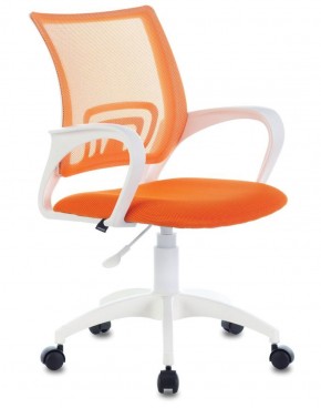 Кресло BRABIX "Fly MG-396W", пластик белый, сетка, оранжевое, 532401, MG-396W_532401 в Лысьве - lysva.mebel-74.com | фото