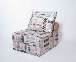Кресло-кровать-пуф бескаркасное Прайм (Газета) в Лысьве - lysva.mebel-74.com | фото