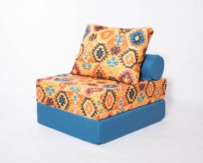 Кресло-кровать-пуф бескаркасное Прайм (мехико желтый-морская волна) в Лысьве - lysva.mebel-74.com | фото