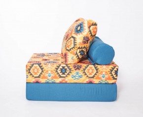 Кресло-кровать-пуф бескаркасное Прайм (мехико желтый-морская волна) в Лысьве - lysva.mebel-74.com | фото