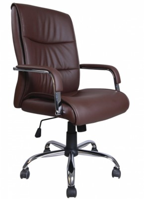 Кресло офисное BRABIX "Space EX-508" (экокожа, хром, коричневое) 531164 в Лысьве - lysva.mebel-74.com | фото