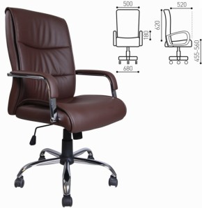 Кресло офисное BRABIX "Space EX-508" (экокожа, хром, коричневое) 531164 в Лысьве - lysva.mebel-74.com | фото
