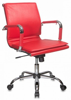 Кресло руководителя Бюрократ CH-993-LOW/RED красный в Лысьве - lysva.mebel-74.com | фото