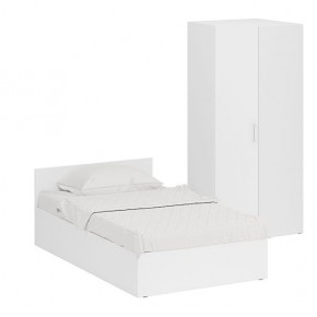 Кровать 1200 + Шкаф угловой Стандарт, цвет белый, ШхГхВ 123,5х203,5х70 + 81,2х81,2х200см., сп.м. 1200х2000 мм., без матраса, основание есть в Лысьве - lysva.mebel-74.com | фото