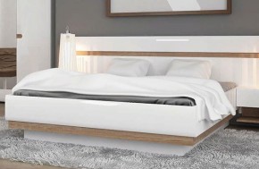 Кровать 140/TYP 91-01 с подъемником, LINATE ,цвет белый/сонома трюфель в Лысьве - lysva.mebel-74.com | фото