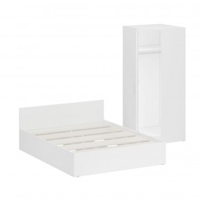 Кровать 1600 + Шкаф угловой Стандарт, цвет белый, ШхГхВ 163,5х203,5х70 + 81,2х81,2х200см., сп.м. 1600х2000 мм., без матраса, основание есть в Лысьве - lysva.mebel-74.com | фото