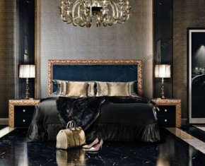 Кровать 2-х спальная (1,6 м) Тиффани Premium черная/золото с мягким элементом (Антрацит) с подъемным механизмомарт (ТФКР-3[3](П) в Лысьве - lysva.mebel-74.com | фото
