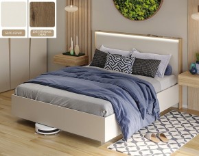 Кровать (Бело-серый U775 ST9/Дуб Галифакс Табак) 1400 в Лысьве - lysva.mebel-74.com | фото