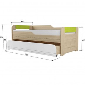 Кровать двухуровневая + подлокотники Стиль № 900.1 NEW (туя светлая/лайм) в Лысьве - lysva.mebel-74.com | фото