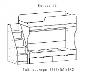 КАПРИЗ-22 Кровать двухъярусная 800 настил ЛДСП в Лысьве - lysva.mebel-74.com | фото