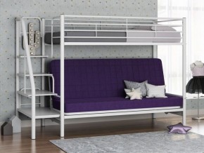 Кровать двухъярусная с диваном "Мадлен-3" (Белый/Фиолетовы) в Лысьве - lysva.mebel-74.com | фото