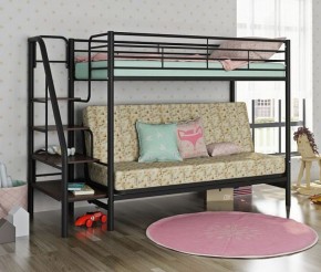 Кровать двухъярусная с диваном "Мадлен-3" (Черный/Серый) в Лысьве - lysva.mebel-74.com | фото
