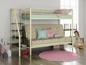 Кровать двухъярусная с диваном "Мадлен-3" (Белый/Фиолетовы) в Лысьве - lysva.mebel-74.com | фото