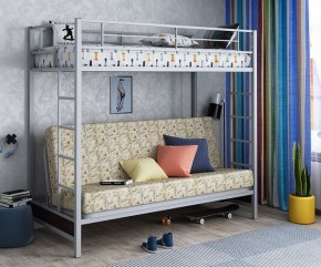 Кровать двухъярусная с диваном "Мадлен" (Серый/Фиолетовый) в Лысьве - lysva.mebel-74.com | фото