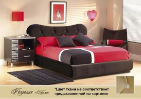 Кровать Феодосия 1600 со стразами в к/з "Классик 307 коричневый" (серия Норма) +основание +ПМ в Лысьве - lysva.mebel-74.com | фото