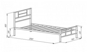 Кровать металлическая "Кадис 900х1900" Белый в Лысьве - lysva.mebel-74.com | фото